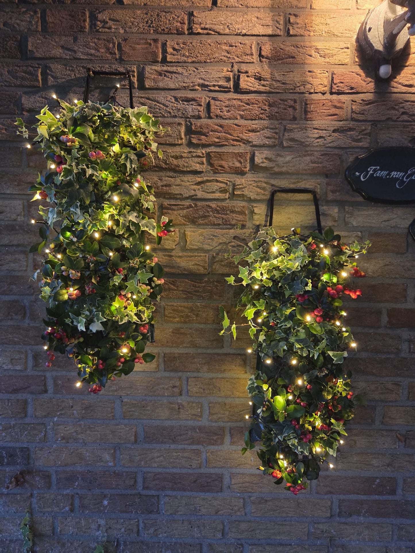 Kerstwandhanger met verlichting